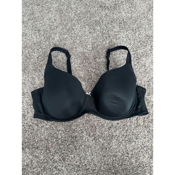 cacique lightly lined balconette underwire black mesh bra size 46DD - Picture 1 of 9